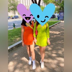 Reformation Noha dress in bright orange. Size 2. Worn 3 times.